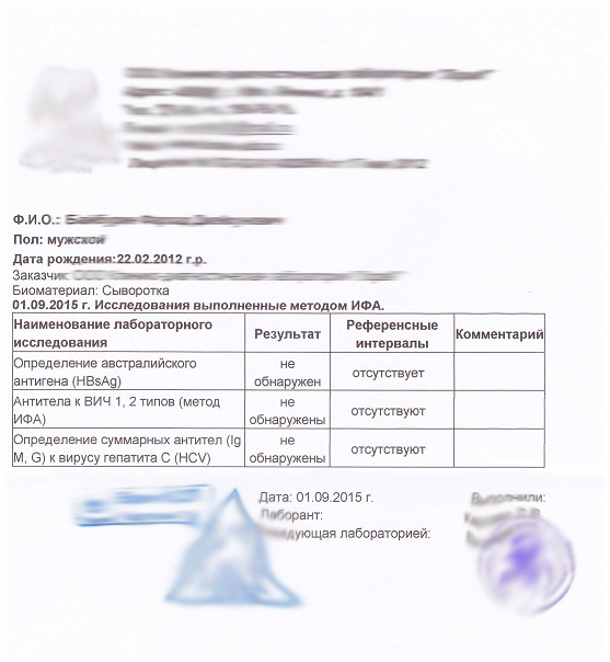 купить справку об отсутствии гепатита С и В в Красноярске